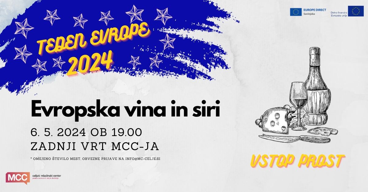 Teden Evrope 2024: Evropska vina in siri - Prijave zaprte