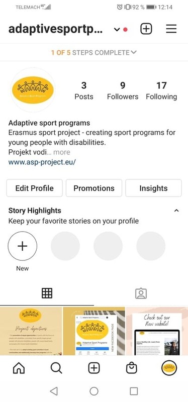 Adaptive sports programs tudi na Instagramu