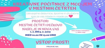 MCC-jeve kreativne počitnice v Dečkovem naselju in Novi vasi