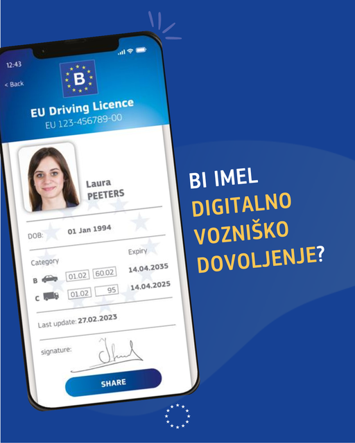 Predlog uvedbe digitalnega vozniškega potrdila