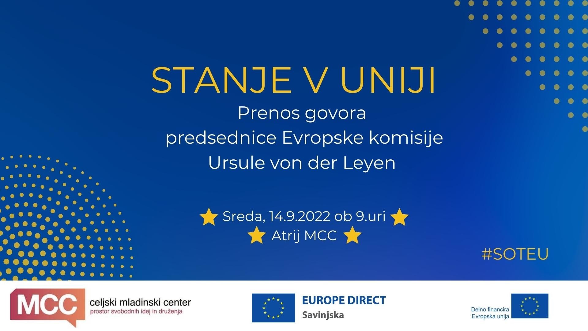 Prenos v živo: Letni govor o stanju v Uniji