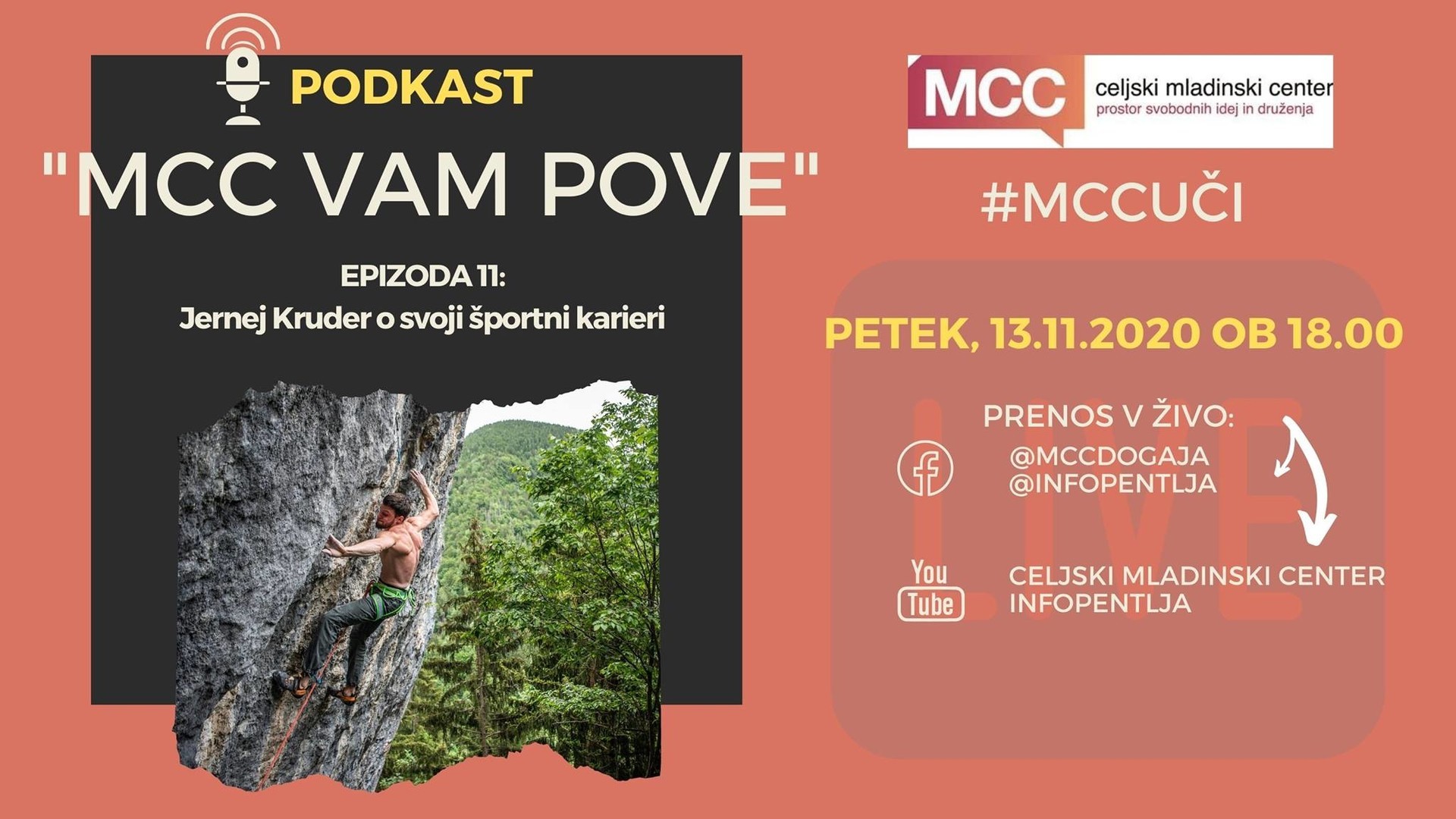 MCC vam pove: Podkast z Jernejem Kruderjem o njegovi športni karieri