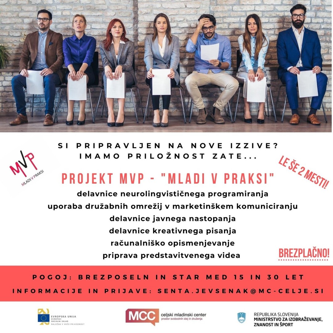 Povabilo k projektu MVP - mladi v praksi