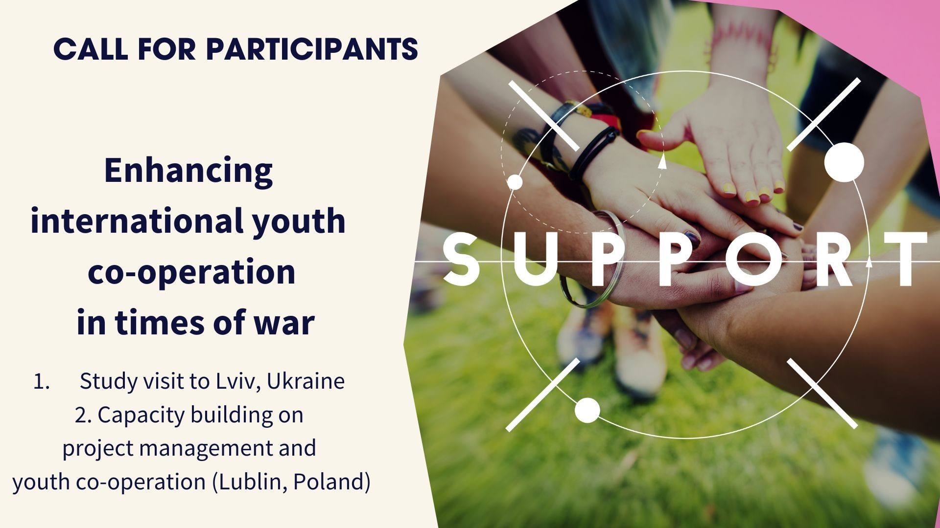 Poziv za udeležence_ke: dve dejavnosti za krepitev ter izboljšanje mednarodnega sodelovanja mladih v času vojne