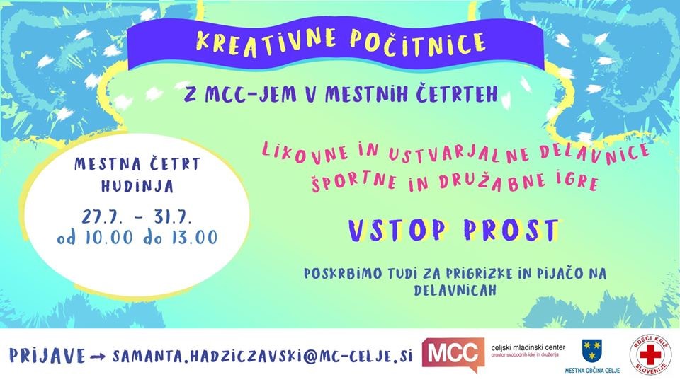 MCC-jeve kreativne počitnice v Mestni četrti Hudnija