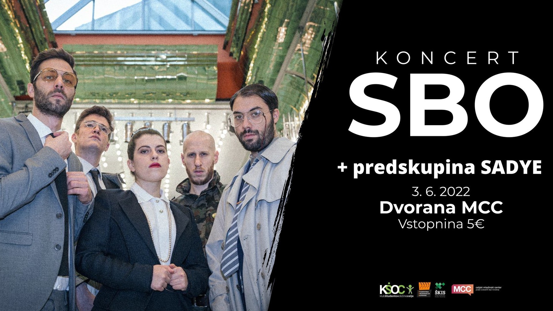 Koncert: SBO + SADYE v Celjskem mladinskem centru