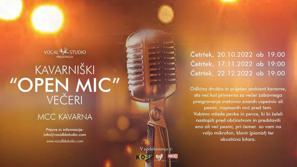 Kavarniški Open Mic večer