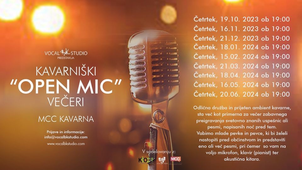 Kavarniški OPEN MIC večer