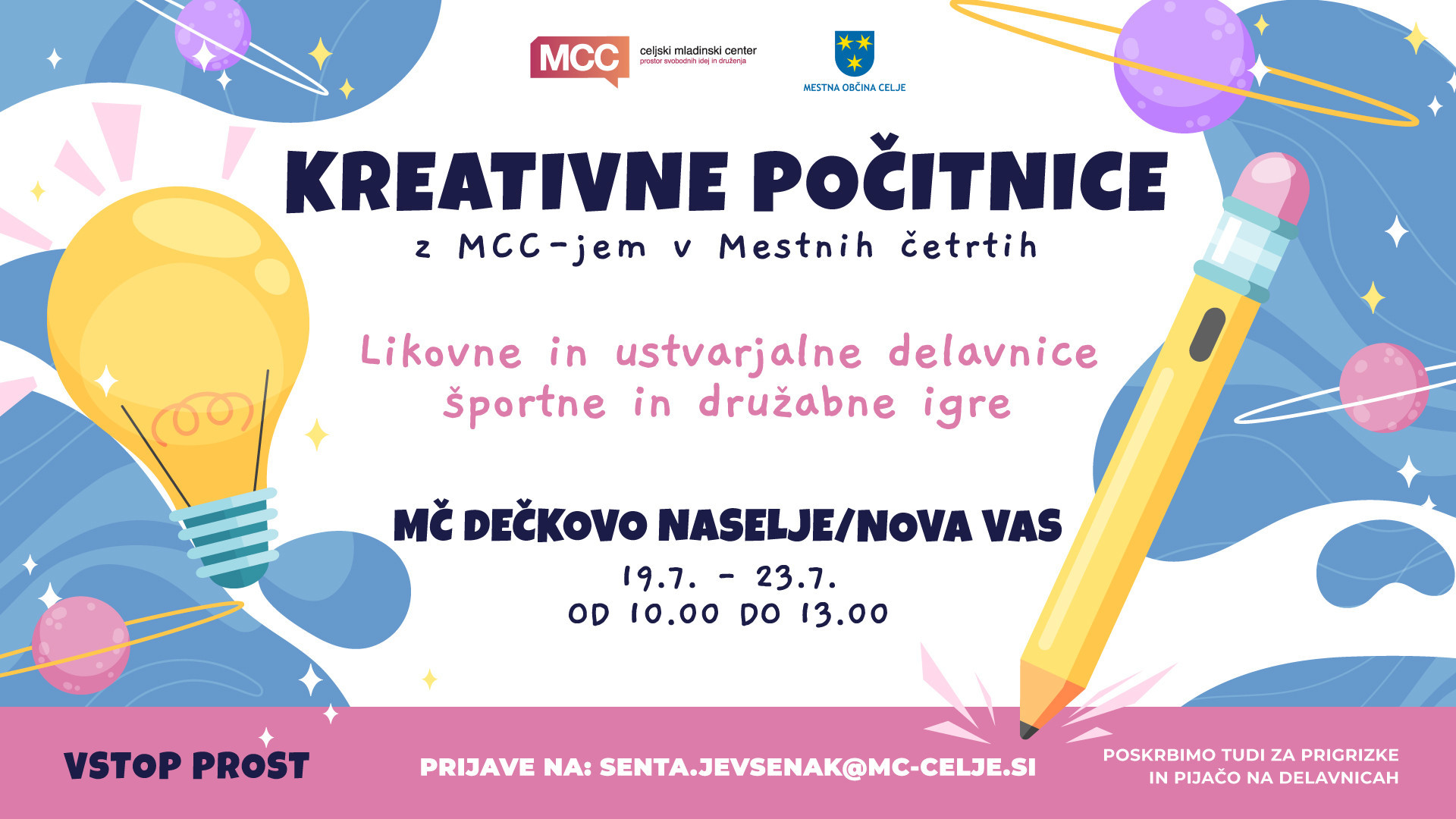 MCC-jeve kreativne počitnice v Dečkovem naselju in Novi vasi