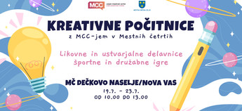 MCC-jeve kreativne počitnice v Dečkovem naselju in Novi vasi