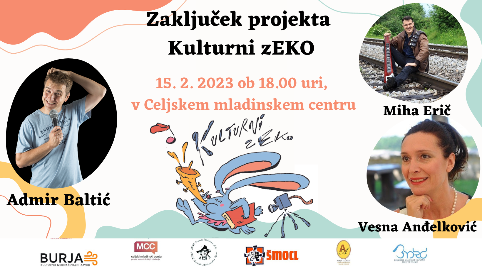 Kulturni zEKO: Večer z Admirjem Baltićem, Miho Eričem in Vesno Anđelković