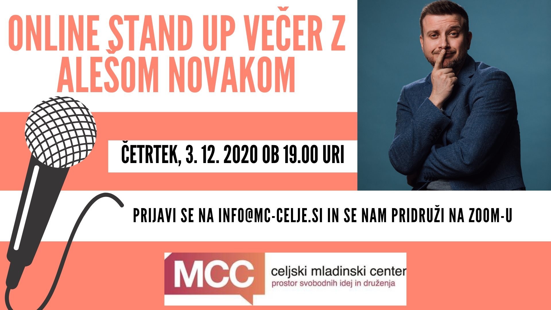 Online Stand up večer z Alešom Novakom