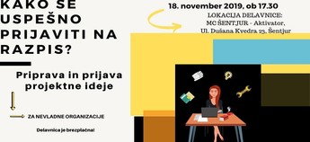 Delavnica za NVO: Priprave in prijave projektnih idej