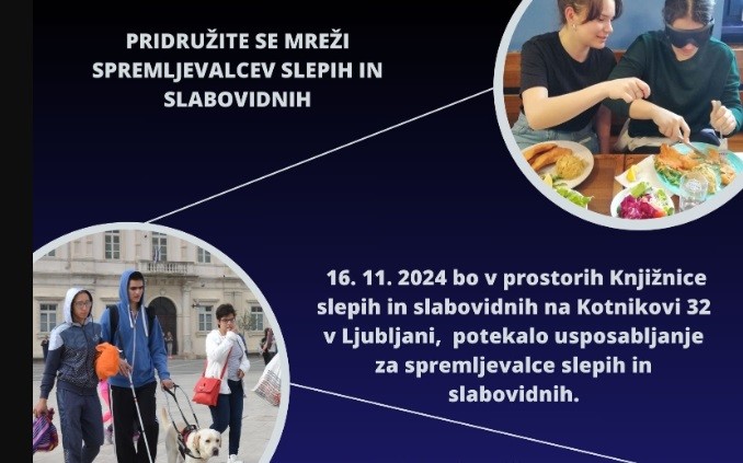 Usposabljanje za spremljevalce slepih in slabovidnih