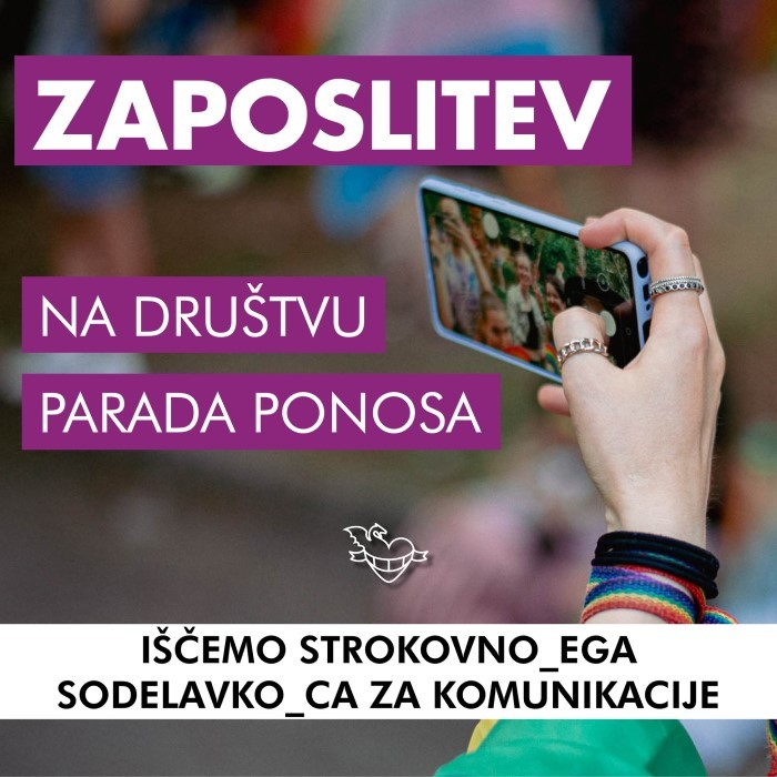 Društvo Parada ponosa išče strokovno_ega sodelavko_ca za komunikacije