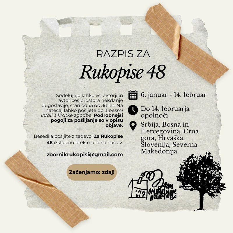  Razpis za zbornik Rukopisi 48