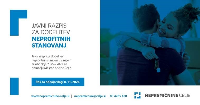 Javni razpis za oddajo neprofitnih stanovanj v najem v Mestni občini Celje